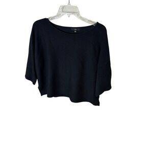 FATE Black Ribbed Knit Boat Neck‎ Dolman Sleeve Top Women's Size M